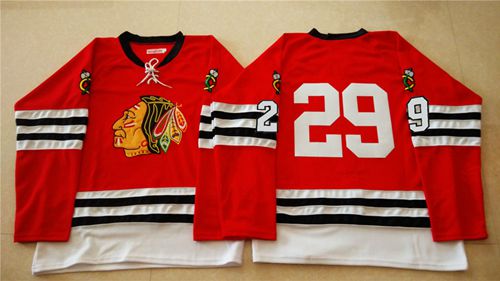 Mitchell And Ness 1960-61 Blackhawks #29 Bryan Bickell Red Stitched NHL Jersey
