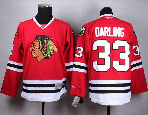 Blackhawks #33 Scott Darling Red Home Stitched NHL Jersey