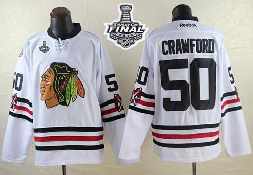 Blackhawks #50 Corey Crawford White 2015 Winter Classic 2015 Stanley Cup Stitched NHL Jersey