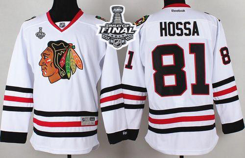 Blackhawks #81 Marian Hossa White 2015 Stanley Cup Stitched NHL Jersey
