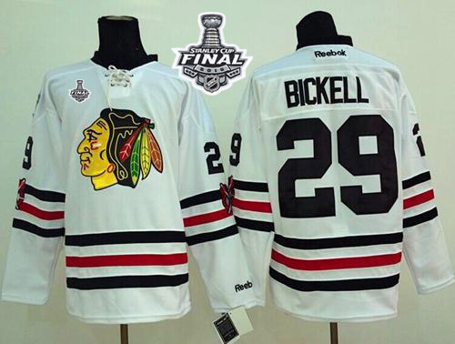 Blackhawks #29 Bryan Bickell White 2015 Winter Classic 2015 Stanley Cup Stitched NHL Jersey
