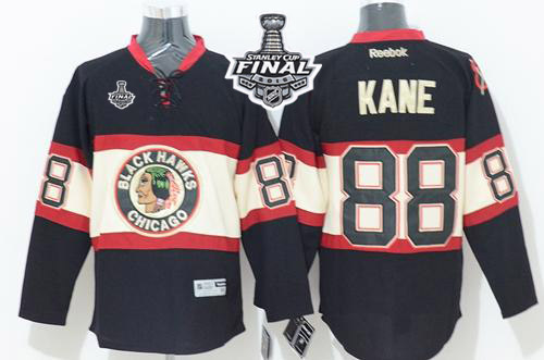 Blackhawks #88 Patrick Kane Black New Third 2015 Stanley Cup Stitched NHL Jersey