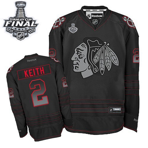 Blackhawks #2 Duncan Keith Black Accelerator 2015 Stanley Cup Stitched NHL Jersey