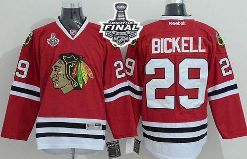 Blackhawks #29 Bryan Bickell Red 2015 Stanley Cup Stitched NHL Jersey