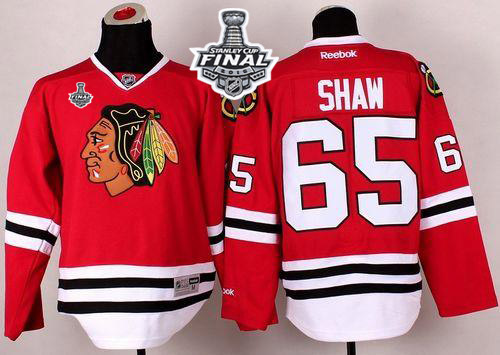 Blackhawks #65 Andrew Shaw Red 2015 Stanley Cup Stitched NHL Jersey