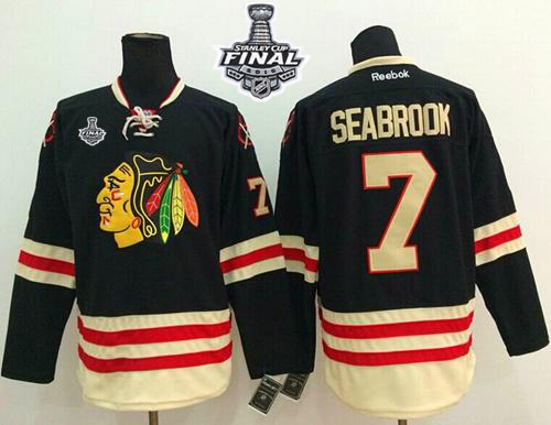 Blackhawks #7 Brent Seabrook Black 2015 Winter Classic 2015 Stanley Cup Stitched NHL Jersey