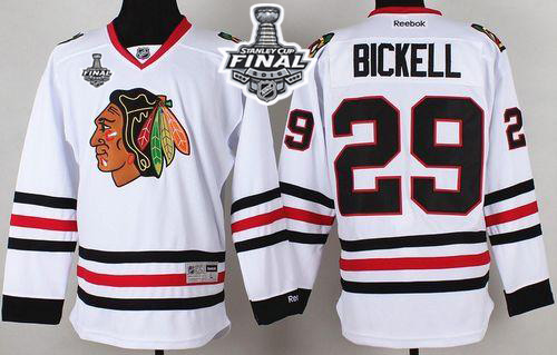 Blackhawks #29 Bryan Bickell White 2015 Stanley Cup Stitched NHL Jersey