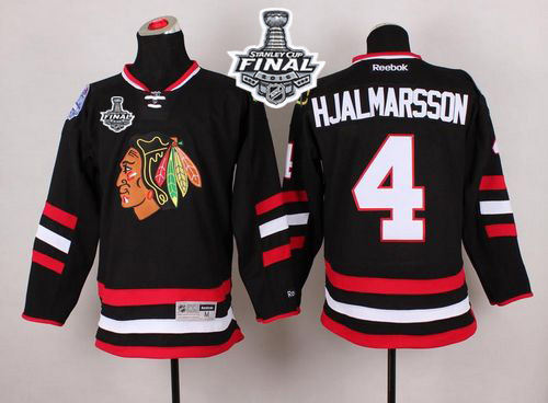Blackhawks #4 Niklas Hjalmarsson Black 2014 Stadium Series 2015 Stanley Cup Stitched NHL Jersey