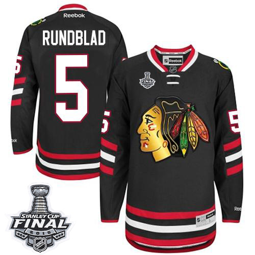 Blackhawks #5 David Rundblad Black 2014 Stadium Series 2015 Stanley Cup Stitched NHL Jersey