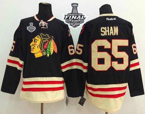 Blackhawks #65 Andrew Shaw Black 2015 Winter Classic 2015 Stanley Cup Stitched NHL Jersey