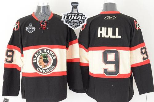 Blackhawks #9 Bobby Hull Black New Third 2015 Stanley Cup Stitched NHL Jersey