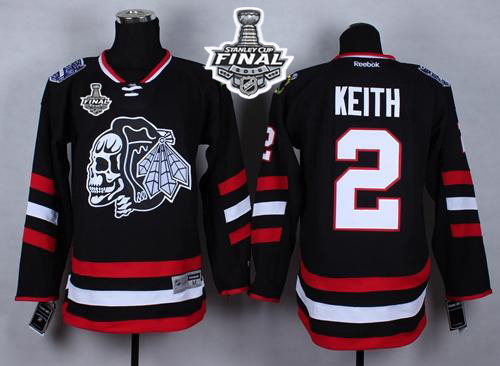 Blackhawks #2 Duncan Keith Black(White Skull) 2014 Stadium Series 2015 Stanley Cup Stitched NHL Jersey