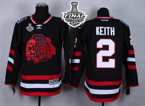Blackhawks #2 Duncan Keith Black(Red Skull) 2014 Stadium Series 2015 Stanley Cup Stitched NHL Jersey