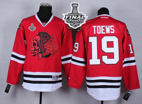 Blackhawks #19 Jonathan Toews Red(Red Skull) 2015 Stanley Cup Stitched NHL Jersey