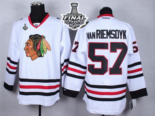 Blackhawks #57 Trevor Van Riemsdyk Whte 2015 Stanley Cup Stitched NHL Jersey