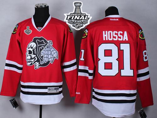 Blackhawks #81 Marian Hossa Red(White Skull) 2015 Stanley Cup Stitched NHL Jersey