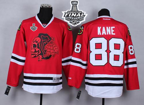 Blackhawks #88 Patrick Kane Red(Red Skull) 2015 Stanley Cup Stitched NHL Jersey