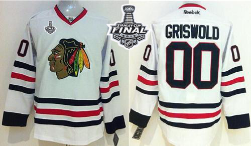 Blackhawks #00 Clark Griswold White 2015 Stanley Cup Stitched NHL Jersey