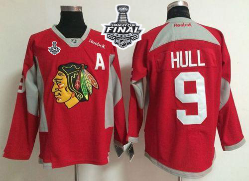 Blackhawks #9 Bobby Hull Red Practice 2015 Stanley Cup Stitched NHL Jersey