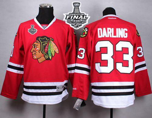Blackhawks #33 Scott Darling Red Home 2015 Stanley Cup Stitched NHL Jersey