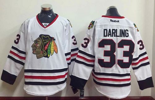 Blackhawks #33 Scott Darling White Stitched NHL Jersey