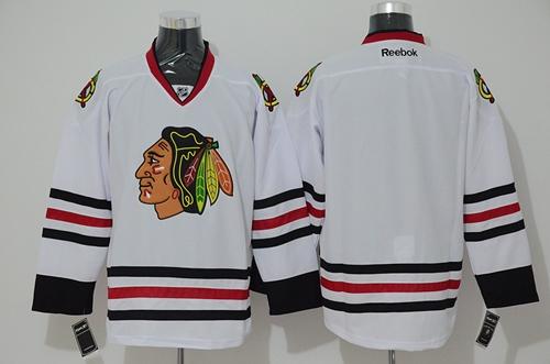 Blackhawks Blank Stitched White NHL Jersey