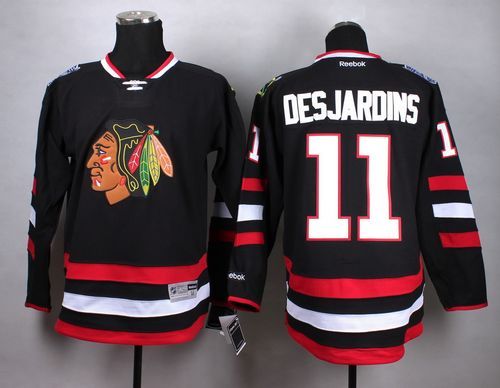 Blackhawks #11 Andrew Desjardins Black Stitched NHL Jersey