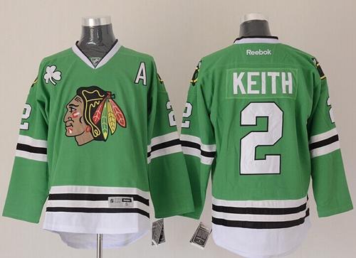 Blackhawks #2 Duncan Keith Green Stitched NHL Jersey