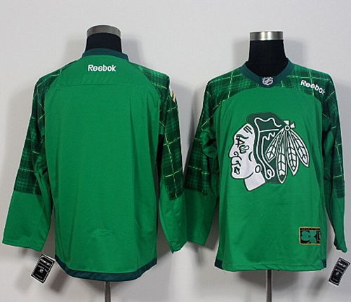 Blackhawks Blank Green St. Patrick's Day New Stitched NHL Jersey
