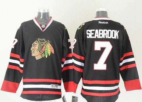 Blackhawks #7 Brent Seabrook Black Stitched NHL Jersey
