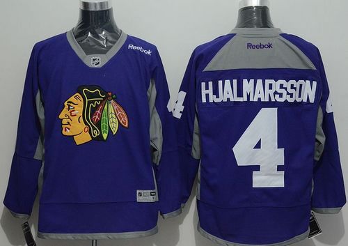Blackhawks #4 Niklas Hjalmarsson Purple Practice Stitched NHL Jersey