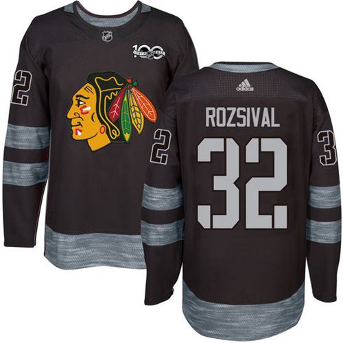 Blackhawks #32 Michal Rozsival Black 1917-2017 100th Anniversary Stitched NHL Jersey