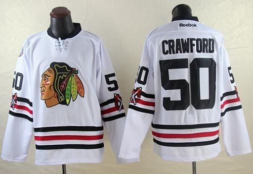 Blackhawks #50 Corey Crawford White 2015 Winter Classic Stitched NHL Jersey