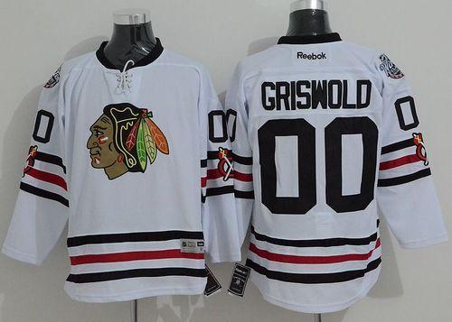 Blackhawks #00 Clark Griswold White 2015 Winter Classic Stitched NHL Jersey