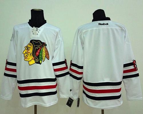 Blackhawks Blank White 2015 Winter Classic Stitched NHL Jersey