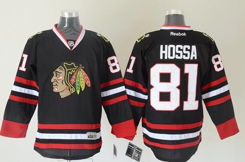 Blackhawks #81 Marian Hossa Black Stitched NHL Jersey