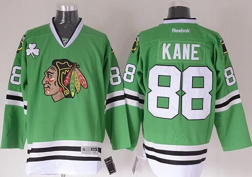 Blackhawks #88 Patrick Kane Green Stitched NHL Jersey