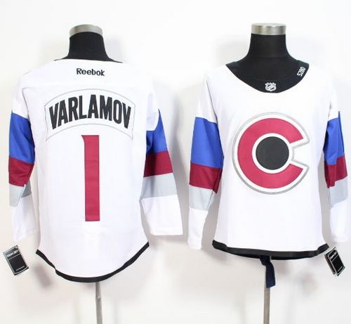 Avalanche #1 Semyon Varlamov White 2016 Stadium Series Stitched NHL Jersey