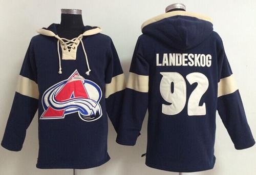 Colorado Avalanche #92 Gabriel Landeskog Blue Pullover NHL Hoodie