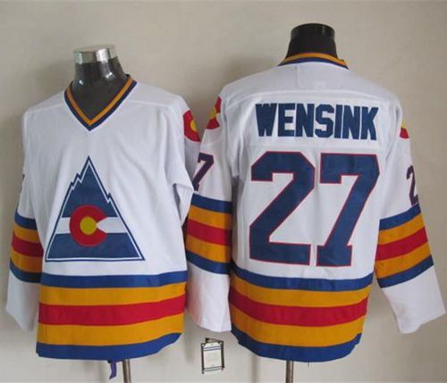 Avalanche #27 John Wensink White CCM Throwback Stitched NHL Jersey
