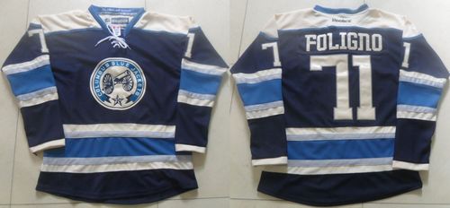 Blue Jackets #1 Nick Foligno Navy Blue Alternate Stitched NHL Jersey
