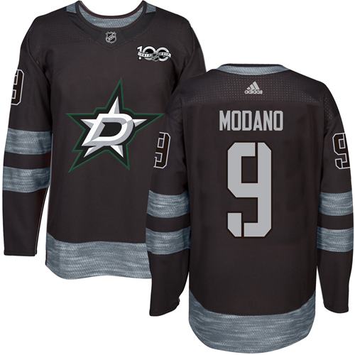 Stars #9 Mike Modano Black 1917-2017 100th Anniversary Stitched NHL Jersey