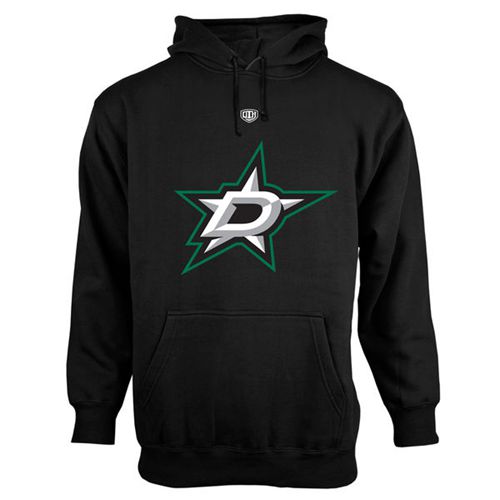 Dallas Stars Old Time Hockey Big Logo with Crest Pullover Hoodie Black
