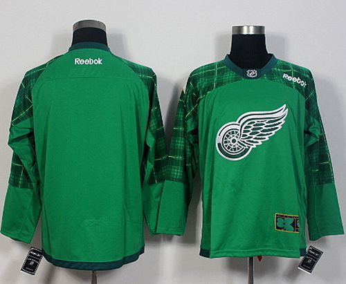 Red Wings Blank Green St. Patrick's Day New Stitched NHL Jersey