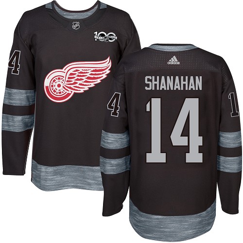 Red Wings #14 Brendan Shanahan Black 1917-2017 100th Anniversary Stitched NHL Jersey