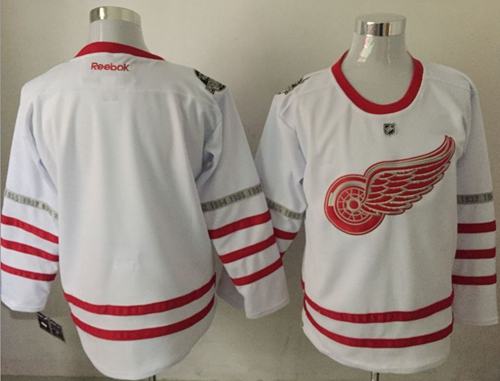 Red Wings Blank White Centennial Classic Stitched NHL Jersey