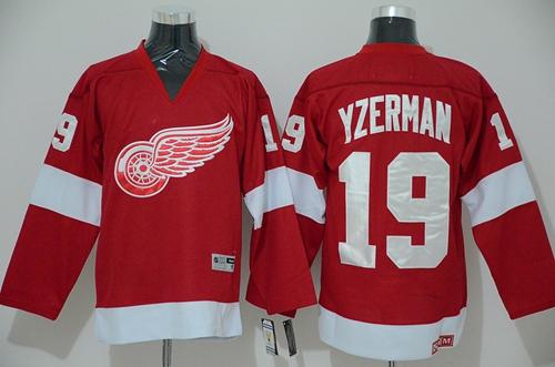 Red Wings #19 Steve Yzerman Red CCM Stitched NHL Jersey