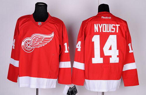 Red Wings #14 Gustav Nyquist Red Stitched NHL Jersey