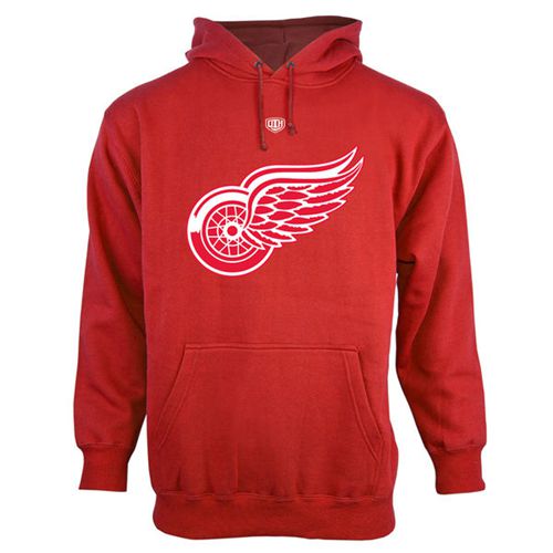 Detroit Red Wings Old Time Hockey Big Logo with Crest Pullover Hoodie Red