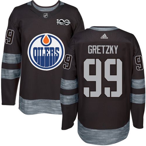 Oilers #99 Wayne Gretzky Black 1917-2017 100th Anniversary Stitched NHL Jersey